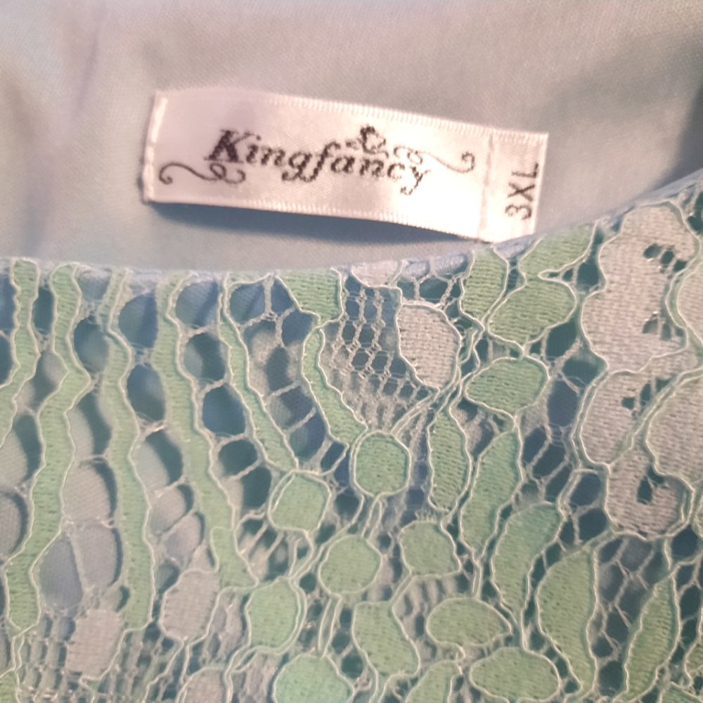 Pastel Green Plus size Lace dress Size 3XL - Picture 5 of 14